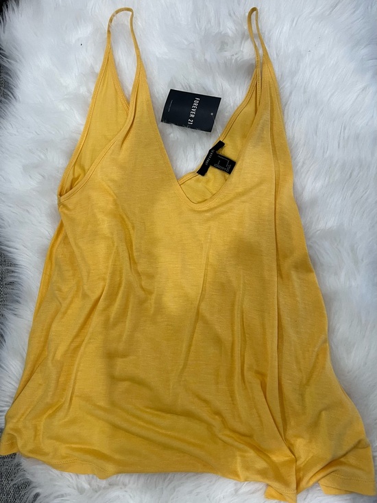 Forever 21 Tops - Forever 21 Mustard Yellow V-Neck Spaghetti Strap Camisole